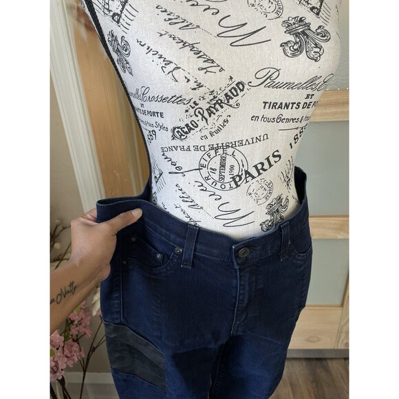 Rag & Bone Lamb Leather Panel Motocross Jeans in Midnight Size 32 - Picture 2 of 15